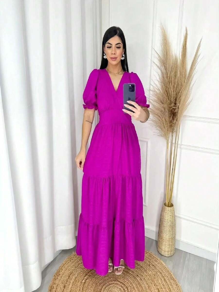 Women Dresses - 玫瑰紅 - 查看 1