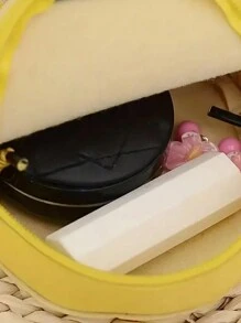 Pineapple Shape Cartoon Mini Versatile Shoulder Bag, Cute Zipper Stylish Novelty Bag, Kawaii Crossbody Bag