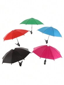 Phone Clamp Umbrella, Outdoor Waterproof Sunshade Umbrella With Phone Holder, Anti-UV Anti-Reflective Mini Umbrella For Light Rain - Multicolor - View 6