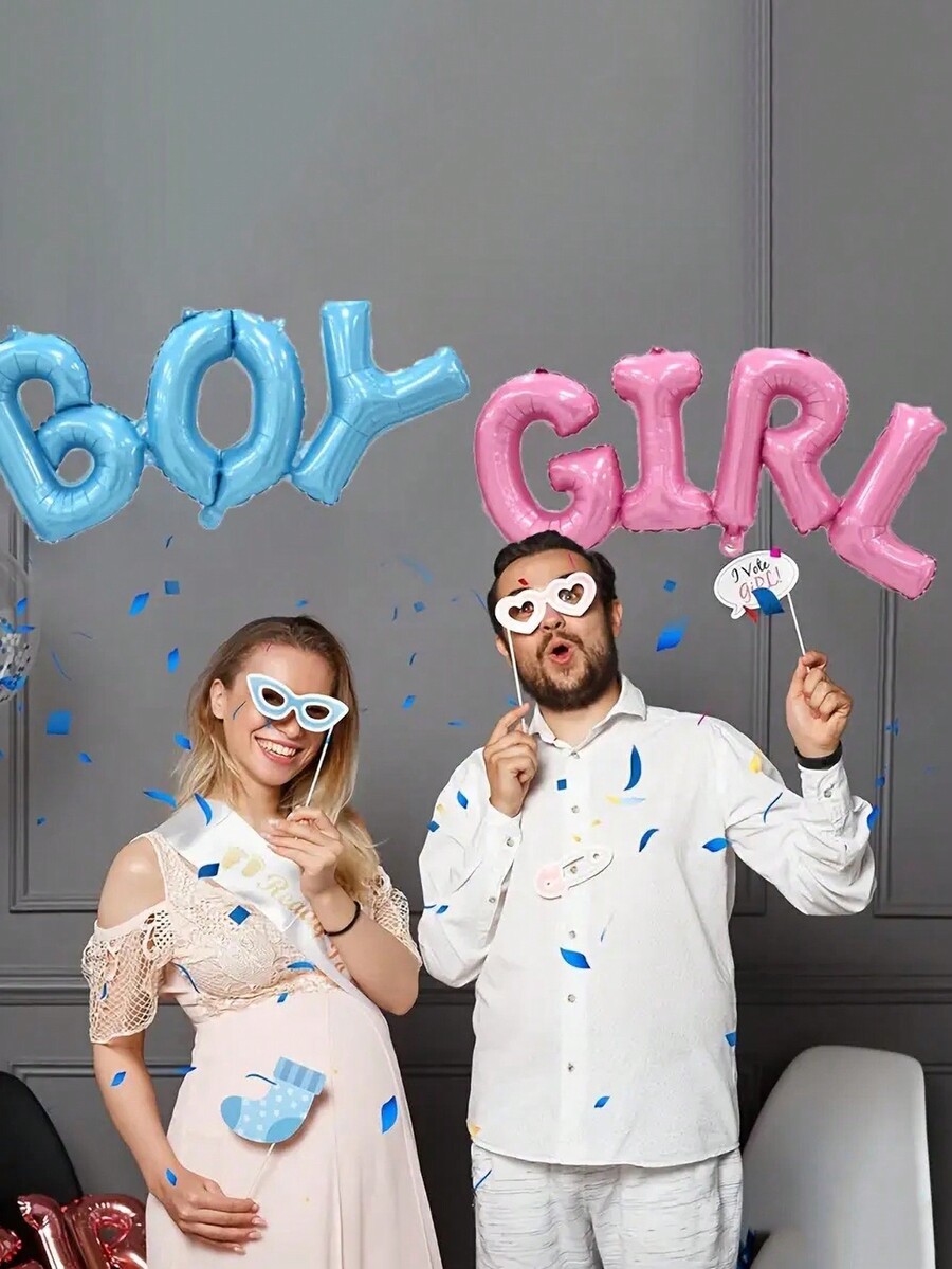 2pcs/Set Balloon Gender Reveal Party Decoration For Baby Shower, Unisex