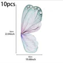 1 包/10 套全新蝴蝶形鲜花包装纸 DIY 花店包装袋插花包装材料，创意花束包装带蝴蝶翅膀 - 淺灰紫 - 查看 2