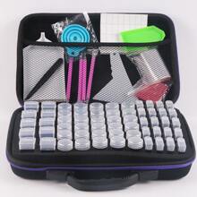 Diamond Painting Storage Container, 54/60/80 Slots Diamond Painting Accessories Box With Tools For Diamond Art Beads And Craft Jewelry Storage Case - White - View 13