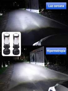 2 pcs Mini led Canbus Y6 H4 superbrillante con Lente LED ,2pcs Focos LED  Y6  H4 Luz Alta/Baja,Coche Proyector Alto Y Bajo De La Lupa De Los Focos Led H4 , lupa alta y baja de faro LED para automóviles y motocicletas , Bombilla de faro LED H4, Faro de Coche 5500k - Negro - Ver 10