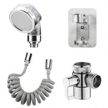 Regadera De Ducha Externa Para Lavabo Con Manguera Y Soporte - Plateado - Ver 1