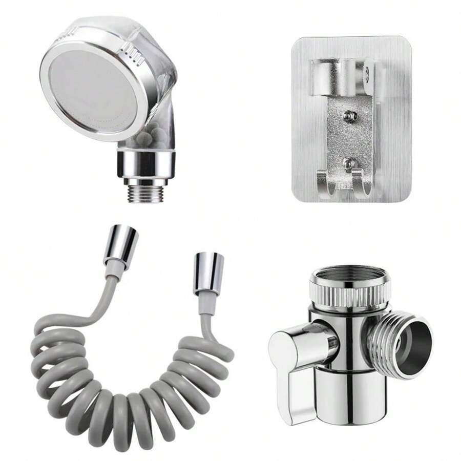 Regadera De Ducha Externa Para Lavabo Con Manguera Y Soporte - Plateado - Ver 1