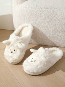 Chaussons Mignons En Forme De Mouton Pour Femmes, Filles, Couples, Antidérapants, Chauds, Douillets, Parfait Pour L'automne Et L'hiver