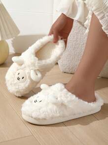 Chaussons Mignons En Forme De Mouton Pour Femmes, Filles, Couples, Antidérapants, Chauds, Douillets, Parfait Pour L'automne Et L'hiver