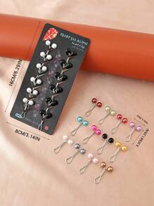 12 Stück/Set Kopftuch Clips, Kopftuch Pins, Schal Accessoires, Schal Schnalle, Kopftuch Clips, Kunstperle Schal, Clips Frauen Brosche