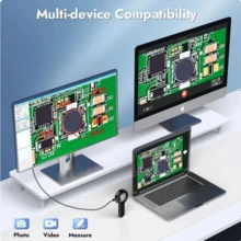 Microscopio digital de mano 100X Lupa para monedas Pantalla IPS de 2 pulgadas Lente de cámara Luz LED de doble color Producto para leer, investigar y probar en ciencia Compatible con Windows - 100X - Ver 6