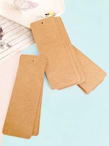 30張/組牛皮紙卡片空白黑卡商務卡感謝卡寫卡標簽書簽學習卡涂鴉書簽古風書簽紙張帶孔手繪卡創意DIY材料包學生筆記手寫卡 - 牛皮色 - 查看 2