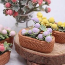 Cây xanh trong chậu mini thực tế 1:12, Trang trí cảnh quan vi mô cho nhà và vườn, Phụ kiện mô hình nhà búp bê, Đồ trang trí trưng bày cảnh DIY - Nhiều màu - Xem 2