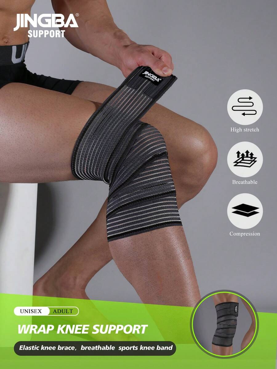 JINGBA SUPPORT 1 Miếng Quấn Đầu Gối Unisex Co Giãn Hỗ Trợ Bắp Chân Cho Cử Tạ - màu đen - Xem 1