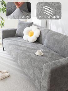 1 Stück 3D Sofabezug, multifunktionaler Sofabezug mit vollem Schutz und Blattmuster Design, schützende Sofaabdeckung für Feiertagsdekoration, hochelastischer einteiliger Sofabezug mit 1 Kissenbezug als Geschenk