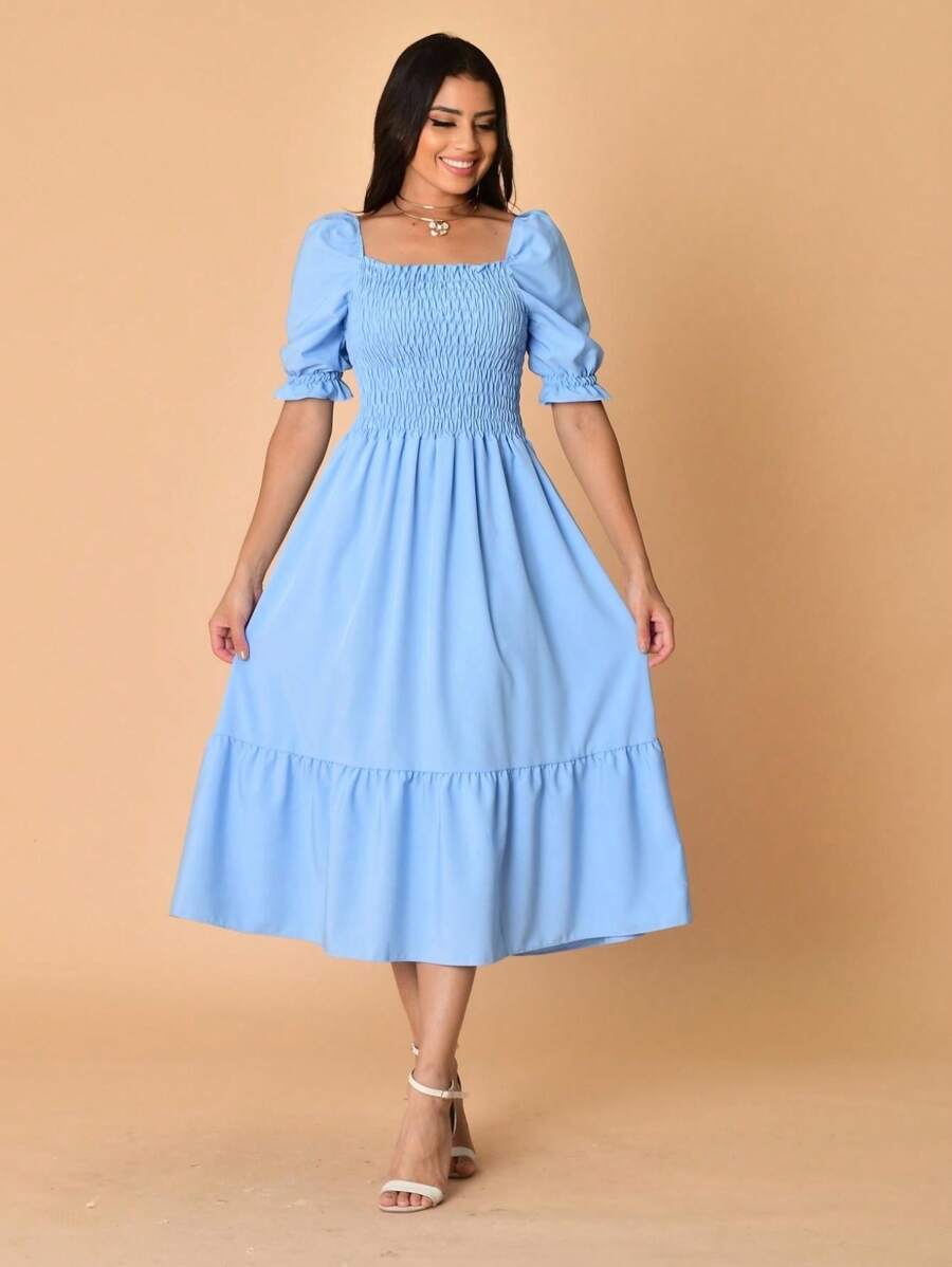 Women Dresses - 淺藍色 - 查看 1