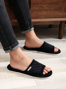 Chaussons d'intérieur à bout ouvert pour hommes printemps/été, chaussons noir, chaussons simples et à la mode pour la maison, chaussons d'intérieur confortables et super légers pour les quatre saisons, chaussons pour couples