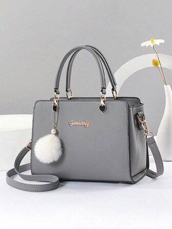Fashionable Handbag With Pom-Pom Decoration, Multilayered Cross-Body Bag, Suitable For White-Collar Dating, Best Mother's Day Gifts Ever