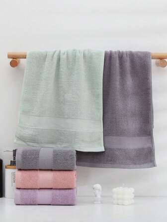 1/2/4/8 件毛巾，纯色，简约设计，矩形，多种颜色，吸水快干，柔软防褪色，适用于浴室、厨房、旅行、礼品、健身房、户外、酒店、沙龙、四季、男女皆宜、学校、返校、旅行、旅行必需品、家居必需品、毛巾、皮肤护理