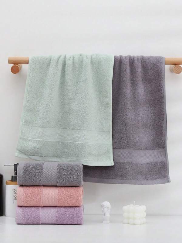 1/2/4/8 toallas, unicolor, diseño minimalista, forma rectangular, múltiples colores, absorbente y de secado rápido, suave y resistente a la decoloración, adecuado para baño, cocina, viaje, regalos, gimnasio, exterior, hotel, salón, todas las estaciones, tanto hombres como mujeres, escuela, vuelta al colegio, viaje, artículos esenciales de viaje, artículos esenciales para el hogar, toalla, cuidado de la piel