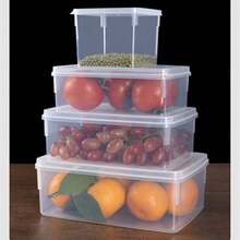 3 件塑料保鲜盒，带密封盖的透明储物容器，适用于冰箱、家庭和餐厅使用、储物、厨房收纳、厨房用品、房间装饰、家居装饰。