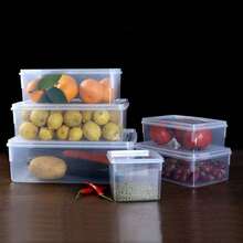 3 件塑料保鲜盒，带密封盖的透明储物容器，适用于冰箱、家庭和餐厅使用、储物、厨房收纳、厨房用品、房间装饰、家居装饰。