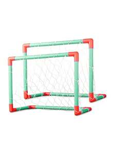Gol Infantil Trave Golzinho de Encaixar Infantil Kit 2 Unidades com Bola e Bomba - Azul - Visão 3