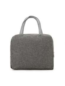 帶卡通設計的休閒隔熱午餐袋，具手把的便攜食物儲存袋。 - 灰色 - 查看 4