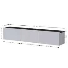 Atelier Mobili Floating TV Stand, Floating Entertainment Center, Floating TV Console, Floating Media Console, Floating TV Stand Wall Mounted - 亮光白/黑色大理石 - 查看 6