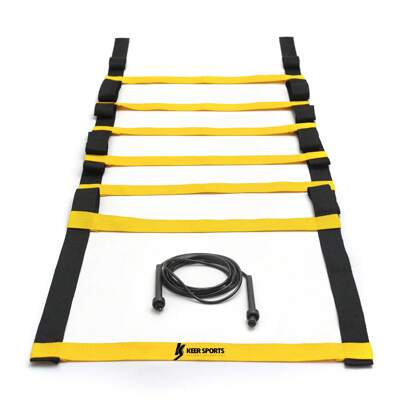 Kit Escada De Agilidade + Corda De Pular Exercício Funcional