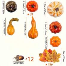 50pcs Simulated Pumpkin Models, Party Decoration Set, Also Suitable For Furniture Decoration - Multicolor - View 7