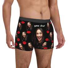 Customized Men's Underwear, Personalized Photo Printed Boxer Briefs With Wife's Portrait, Funny Gift For Husband Or Boyfriend Fashion,Adorable,Contracted,Funny,Cozy Custom,Personalized,Unique,Customized Finds,Winter Fashion,Christmas Gift,Personalized Gifts For Men Ideal Gifts For Him Boyfriend,Friends Bedroom,For Weddings,For Christmas,For Winter,For Fall/Autumn,For Holiday,For Anniversaries,For Birthdays,Customized Men Underwear,Chic Autumn