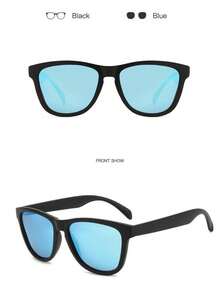 Glazzy經典男款極光藍鏡片偏光太陽眼鏡一對, 適合騎行和開車佩戴 - 藍色 - 查看 12