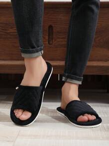 Chaussons d'intérieur à bout ouvert pour hommes printemps/été, chaussons noir, chaussons simples et à la mode pour la maison, chaussons d'intérieur confortables et super légers pour les quatre saisons, chaussons pour couples