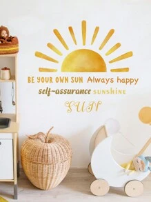 1 set de calcomanías decorativas de pared para el cuarto de sol, calcomanías, vinilo decorativo para decoración del hogar, artículos de decoración primaveral para refrescar tu hogar, calcomanías de decoración de ramas