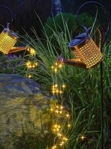 1 件太阳能灯带层叠灯防水充电板花园装饰适用于室外户外太阳能灯串仙女 LED 吊灯适用于庭院装饰秋季装饰家居装饰户外装饰