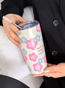 1 cốc cách nhiệt chân không 20oz Original Pink Blue Flower, Bình đựng nước nóng/lạnh, Cốc cà phê, Cốc đựng trên ô tô, Lý tưởng cho thể thao, ngoài trời, gia đình, văn phòng, quà tặng sinh nhật (Không bao gồm ống hút) Quay lại trường học - Nhiều màu - Xem 8