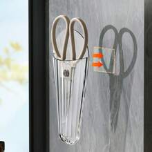 1pc Kitchen Multifunctional Wall Mounted Scissor Holder With Adhesive Back Scissor Storage Rack, Multifunctional Kitchen Storage Chopstick Holder - Multicolor - View 4