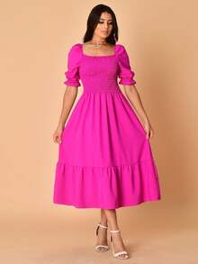 Women Dresses - Rose Red - View 2