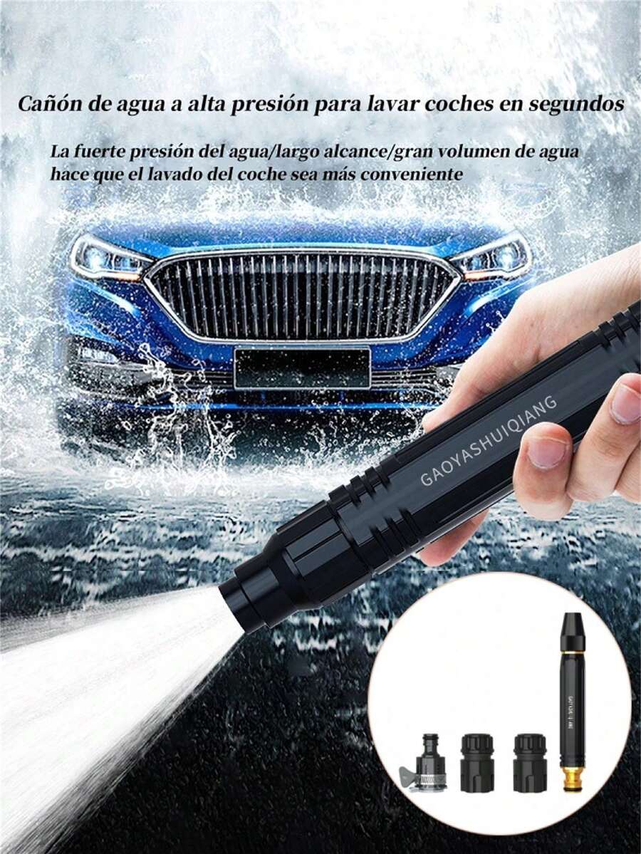 Pistola de limpieza compacta portátil, pistola rociadora de agua a alta presión - Negro - Ver 1