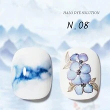 annies 10ml National Feng Shui Ink Halo Dyeing Gel Painting 2024 New White Marble Gradient Transparent Watercolor Halo Dyeing Liquid For Nail Shop Use