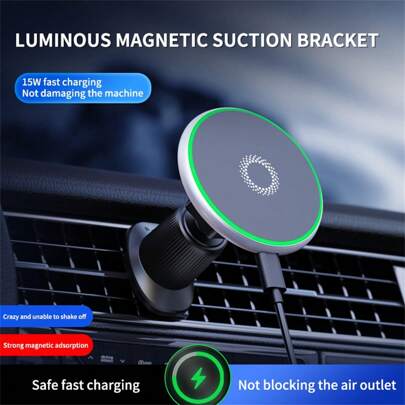AmSengo Magnetic Car Wireless Charger Car Phone Holder Mount Fast Charging Compatible With Iphone 15/14/13/12/11/Pro Max Universal Car Wireless Charger Magnetic Wireless Car Charger Compatible With IPhone 16/15/14/13/12/11/8/Xs/Xs Max/Xr/X/ Plus/Mini/Pro/Pro Max/Xs/SE, IPad,Android Phone Gifts For Family,Friends,Birthday,Christmas, Winter, Girlfriend,Boyfriend Nan