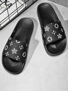 VURNBOIO 1 Pair Men's Fashion Printed Slippers, Random Patterned Slip-On