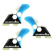1 Set Surfboard Fins 3 Fins Fiberglass Honeycomb High Performance Twin Tab II G5 Tri Fin For Surfing - Blue - View 2
