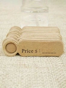 100 Cái/gói Thẻ Quà Tặng Handmade DIY Nhãn - màu nâu - Xem 5