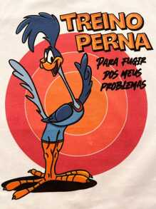 Camiseta Papa-Léguas Que Treina Pernas - Creme