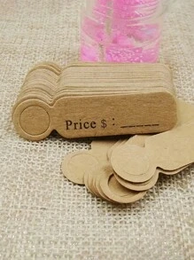 100 Cái/gói Thẻ Quà Tặng Handmade DIY Nhãn - màu nâu - Xem 3