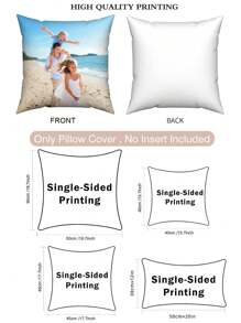 1pc Custom Peach Skin Photo DIY Pillowcase, Single-Sided Print Pillow Cover For Loved Ones, Pets Or Friends. Suitable For Wedding, Festival, Mother's Day, Father's Day, Thanksgiving Day, Living Room Sofa, Bedroom, Headrest, Decorative Cushion Cover, All Seasons. Soft Custom,Unique,Personalized Ideal Gifts For Him Her,Boyfriend,Girlfriend,Dad,Mom,Family,Friends,Pets For Anniversaries,For Valentine's Day,For Mother's Day,For Birthdays,For Youth's Day,For Father's Day,For Graduation,For Weddings,For Christmas,For Housewarming Sofa,Bed,Car,Bedroom,Living Room,Tea Room,Customized Cushion Covers,Family Moments,Season Picks, Autumn Home Refresh,Fall Décor