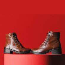 Coturno Feminino Salto Baixo Casual Leve Macio confortável elegante bota marrom