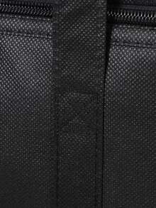 1pc, XL-Large Insulated Grocery Shopping Bags, Black, Reusable Bag,Thermal Zipper,Collapsible,Tote,Cooler,Food Transport Hot And Cold,Camping, Material Delivery Groceries - Black - View 3