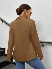 Women Blazers - 棕色 - 查看 2