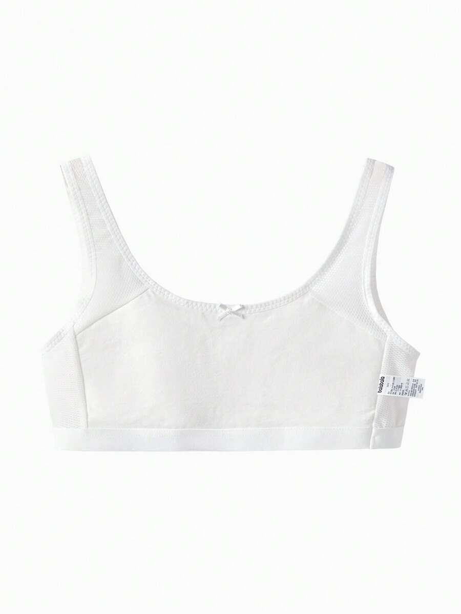 Balabala Teen Girl Underwear, Puberty, Camisoles, Bras, Anti-Embarrassment, Anti-Exposure, Mesh, Breathable, Students - White - View 1